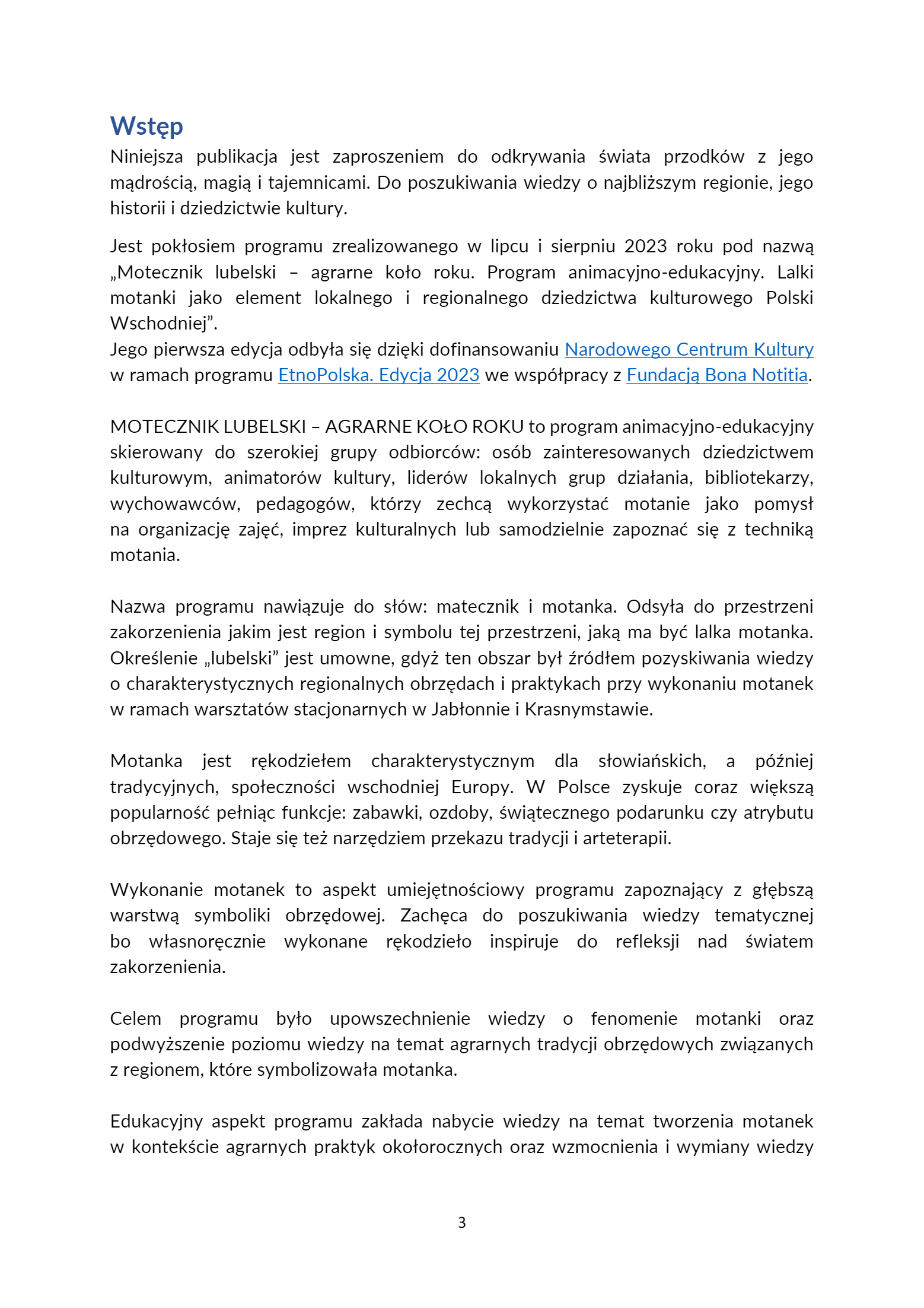 MOTECZNIK – AGRARNE KOŁO ROKU PROGRAM ANIMACYJNO-E - strona 3